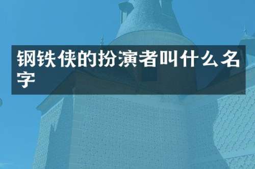 钢铁侠的扮演者叫什么名字
