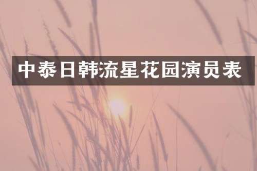 中泰日韩流星花园演员表