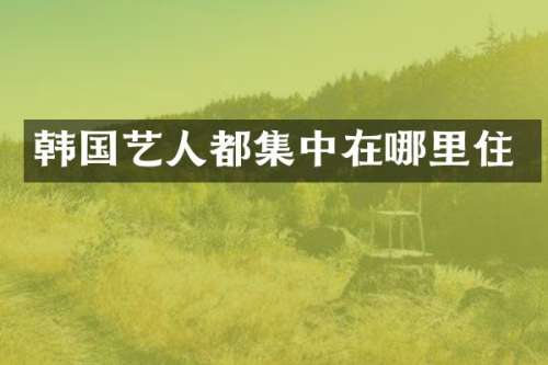 韩国艺人都集中在哪里住