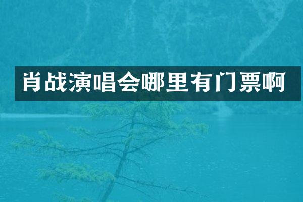肖战演唱会哪里有门票啊