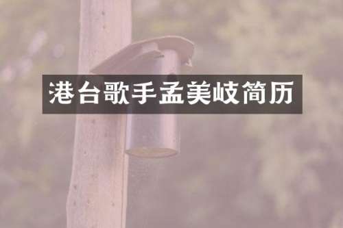 港台歌手孟美岐简历