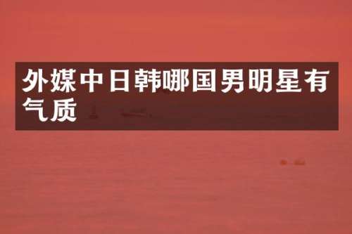 外媒中日韩哪国男明星有气质