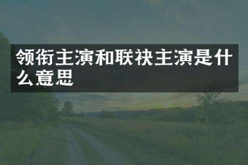 领衔主演和联袂主演是什么意思