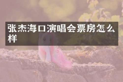 张杰海口演唱会票房怎么样