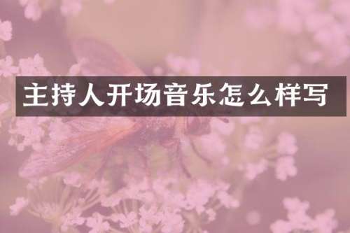 主持人开场音乐怎么样写