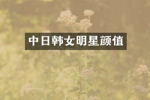 中日韩女明星颜值