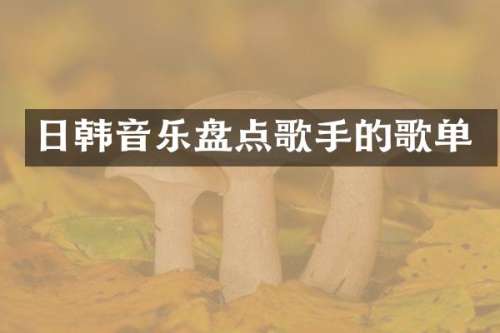 日韩音乐盘点歌手的歌单