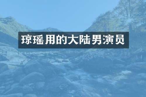 琼瑶用的大陆男演员