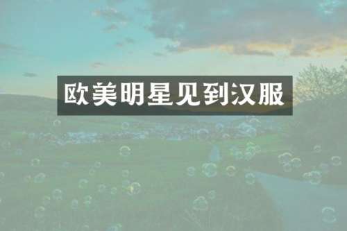欧美明星见到汉服