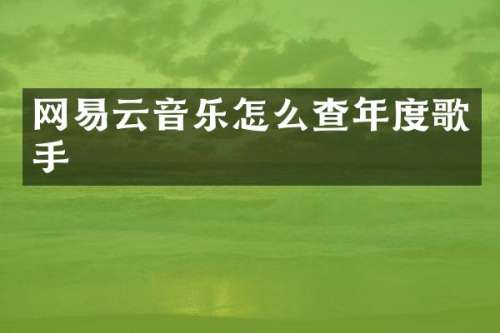 网易云音乐怎么查年度歌手