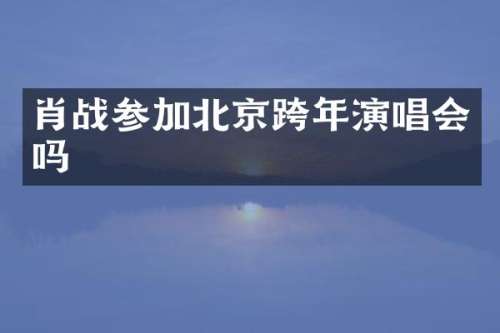 肖战参加北京跨年演唱会吗