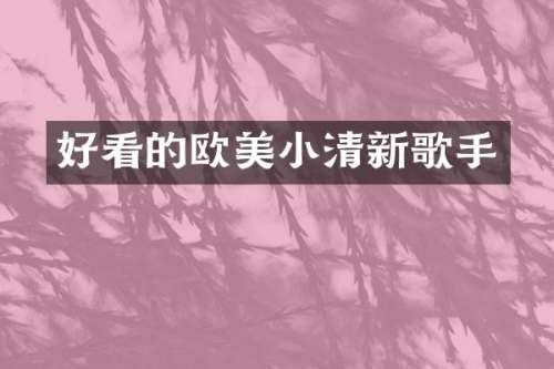 好看的欧美小清新歌手