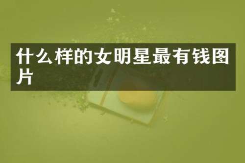 什么样的女明星最有钱图片