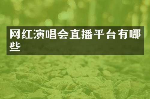 网红演唱会直播平台有哪些