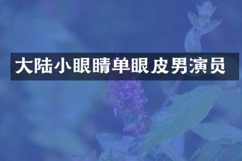 大陆小眼睛单眼皮男演员