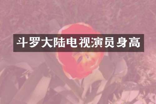 斗罗大陆电视演员身高
