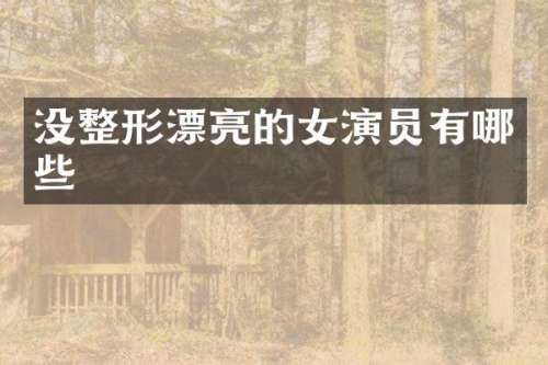 没整形漂亮的女演员有哪些
