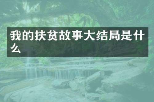 我的扶贫故事大结局是什么