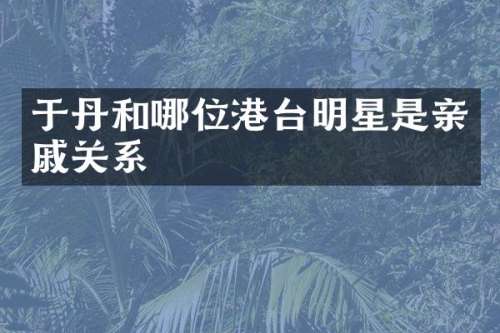 于丹和哪位港台明星是亲戚关系