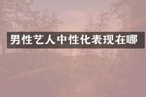 男性艺人中性化表现在哪