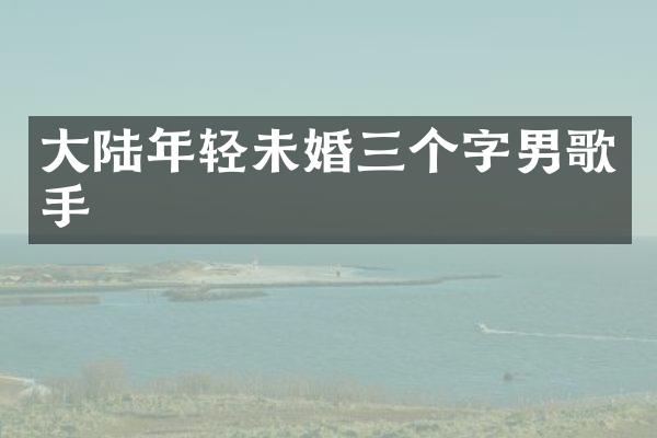 大陆年轻未婚三个字男歌手