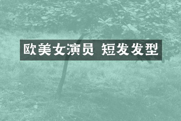 欧演员 短发发型