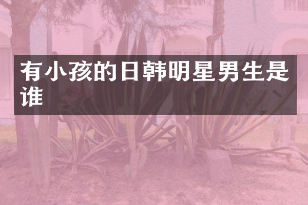 有小孩的日韩明星男生是谁
