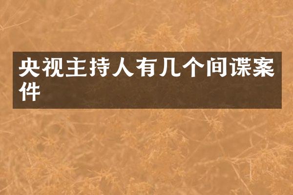 央视主持人有几个间谍案件