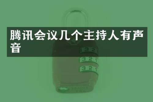 腾讯会议几个主持人有声音