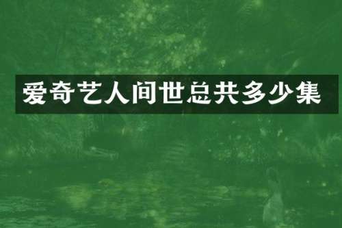 爱奇艺人间世总共多少集
