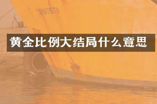 黄金比例大结局什么意思