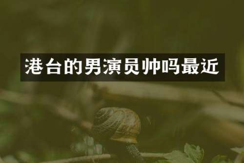 港台的男演员帅吗最近
