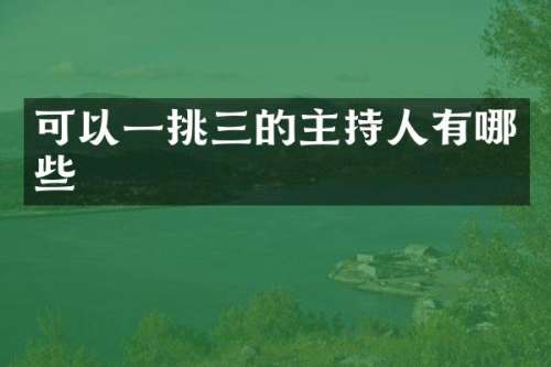 可以一挑三的主持人有哪些