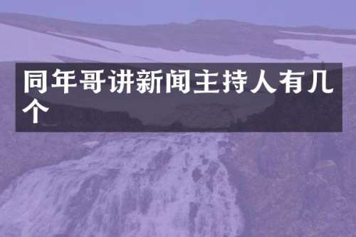 同年哥讲新闻主持人有几个