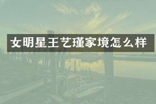 女明星王艺瑾家境怎么样