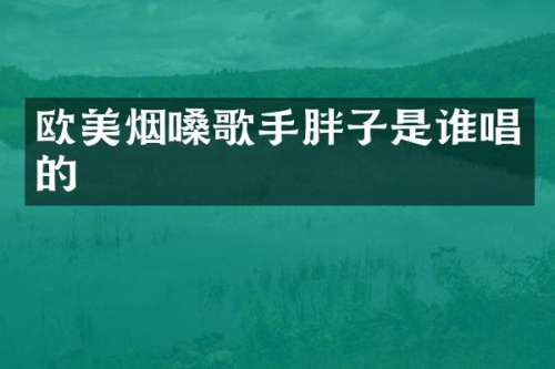 欧美烟嗓歌手胖子是谁唱的