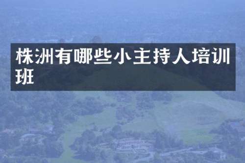 株洲有哪些小主持人培训班