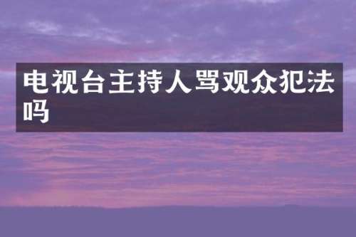 电视台主持人骂观众犯法吗