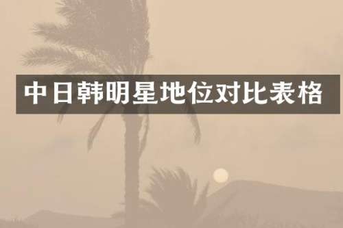 中日韩明星地位对比表格