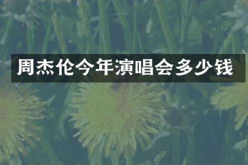 周杰伦今年演唱会多少钱