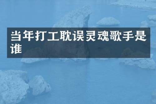 当年打工耽误灵魂歌手是谁