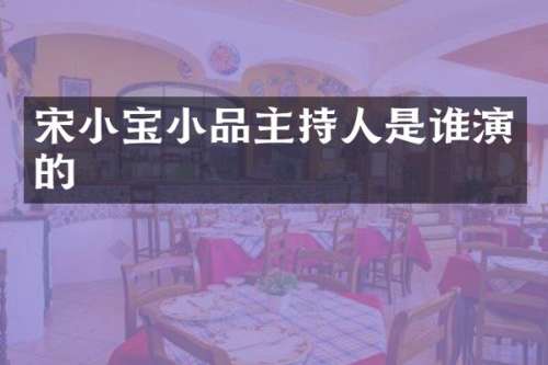 宋小宝小品主持人是谁演的