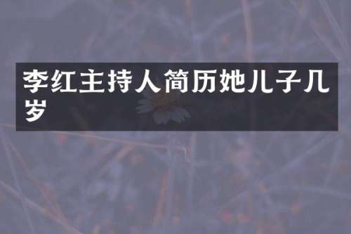 李红主持人简历她儿子几岁