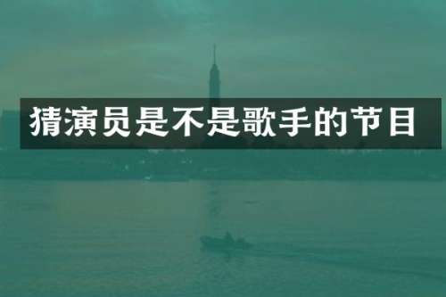 猜演员是不是歌手的节目