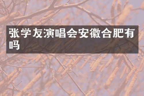 张学友演唱会安徽合肥有吗