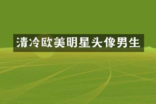 清冷欧美明星头像男生