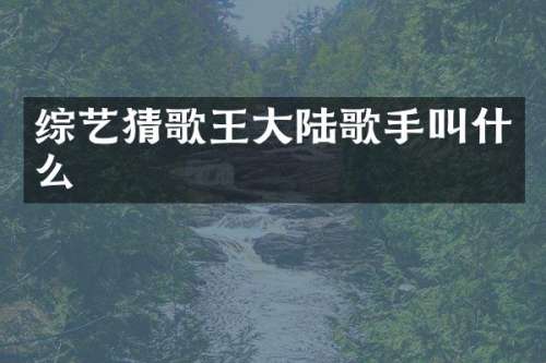 综艺猜歌王大陆歌手叫什么