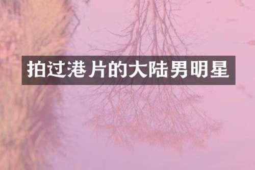 拍过港片的大陆男明星