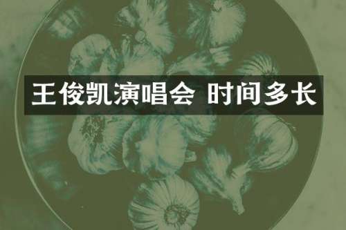 王俊凯演唱会 时间多长