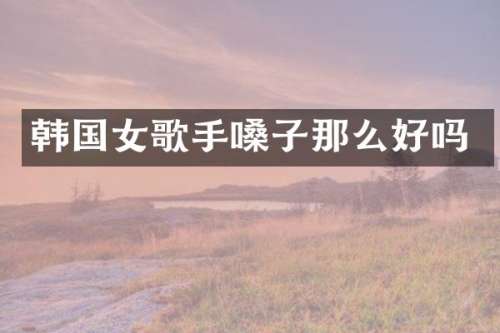 韩国女歌手嗓子那么好吗